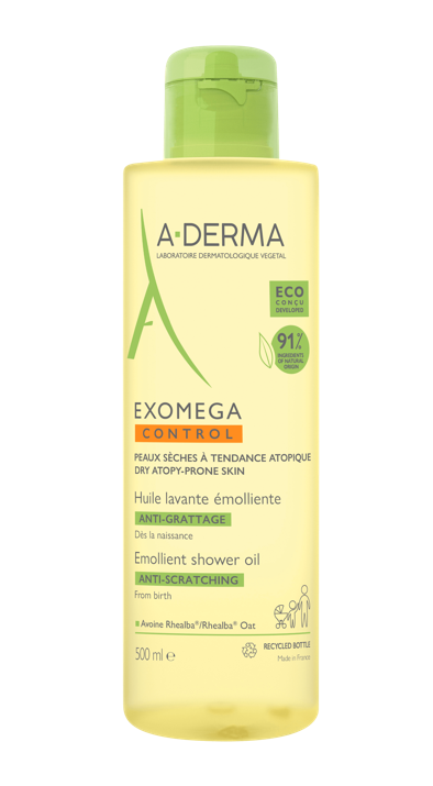 A-Derma Exomega Control Olio Lavante Emolliente 500 ml - Lenisce il prurito deterge e nutre la pelle