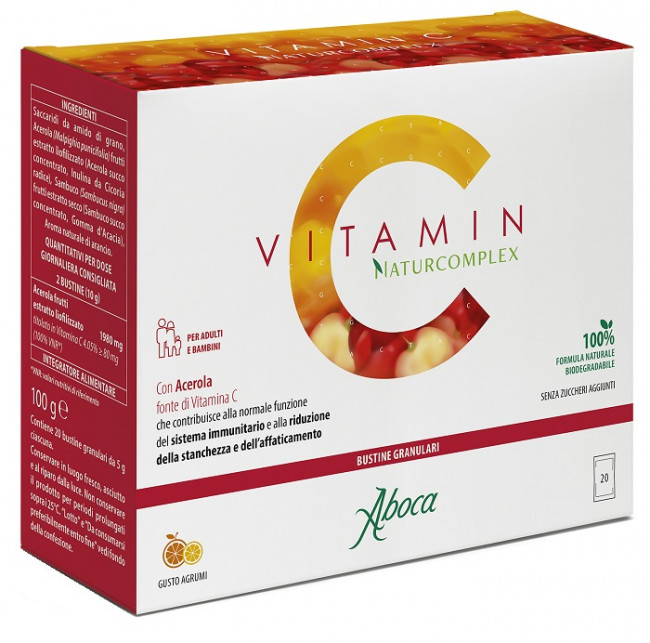 Aboca Vitamin C NaturComplex - Integratore per Sistema Immunitario - 20 Bustine