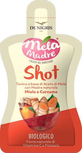 Aceto di Mela Madre Shot Miele e Curcuma De Nigris 30ml