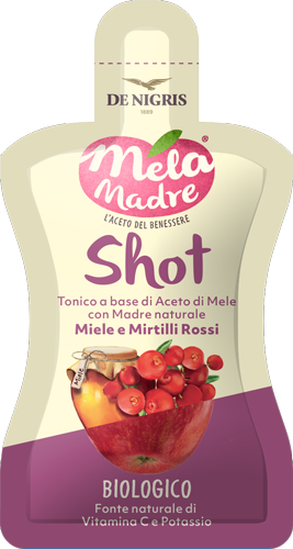 Aceto di Mela Madre Shot Miele e Mirtili Rossi De Nigris 30ml