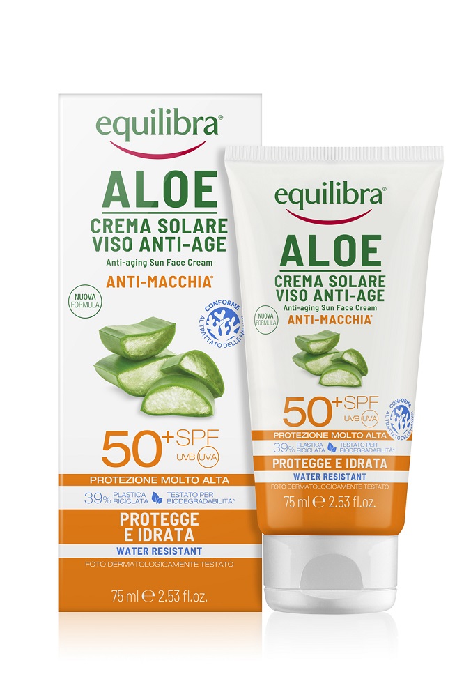 Aloe Crema Solare Viso Anti-Age Anti-Macchia Equilibra® 75ml