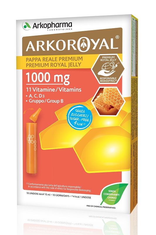 Arkoroyal pappa reale 1000 mg + vitamine senza zucchero 10 fiale