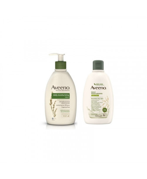 Aveeno Bundle Bagno Doccia 500ml + Crema Idratante 300ml