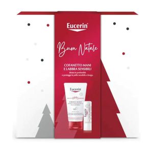 Beiersdorf Eucerin Pelli Delicate pH5 Christmas Pack Cofanetto Natale Crema Mani e Stick Labbra