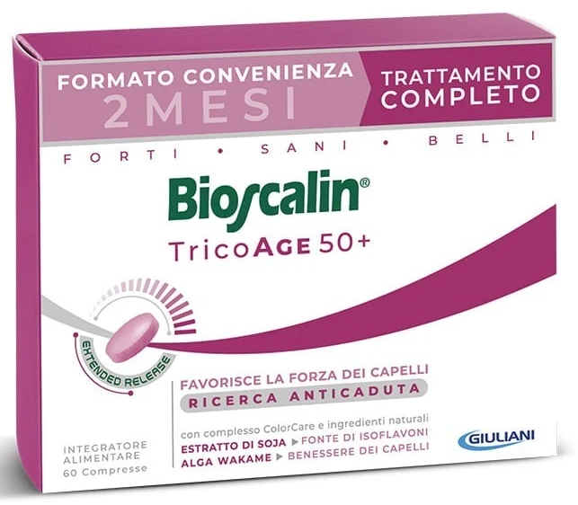 Bioscalin Tricoage 60 Compresse - Integratore per capelli assottigliati e diradati per Donna 50+