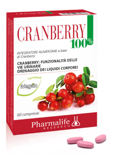 CRANBERRY 100% Integratore alimentare Pharmaliferesearch 60 compresse