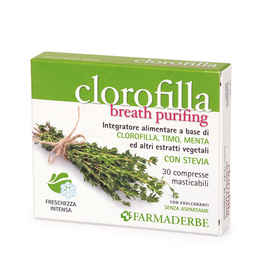 Clorofilla Farmaderbe 30 Compresse Masticabili