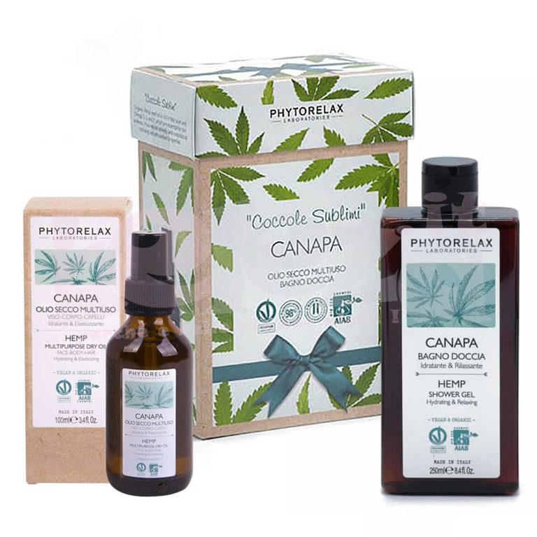 Cofanetto Coccole Sublimi Canapa Olio Secco 100ml +Bagno Doccia 250ml Phytorelax