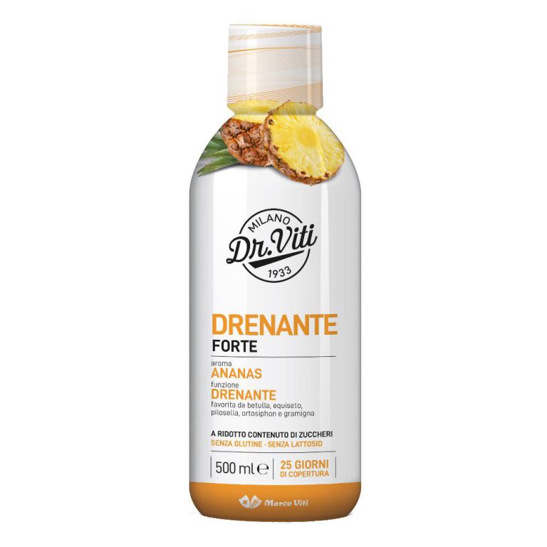 Dr. Viti Drenante Forte Integratore Drenante Gusto Ananas 500 ml - Con Estratti Vegetali