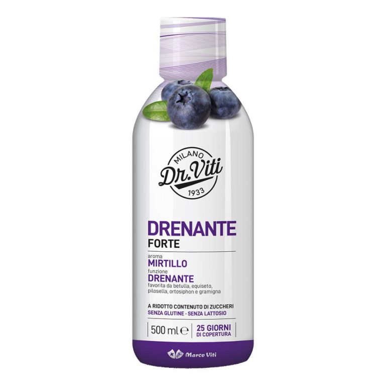 Dr. Viti Drenante Forte Integratore Drenante Gusto Mirtillo 500 ml