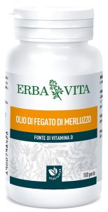 Erba Vita Olio di Fegato Di Merluzzo Integratore Ossa 100 Perle