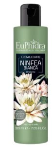 Euphidra crema corpo idratante ninfea in flacone con etichetta