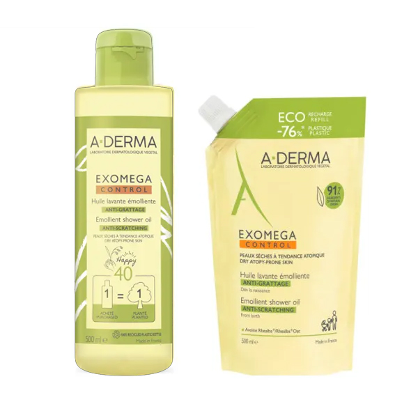 Exomega Control Olio Lavante Emolliente 500ml + Ecoricarica 500ml