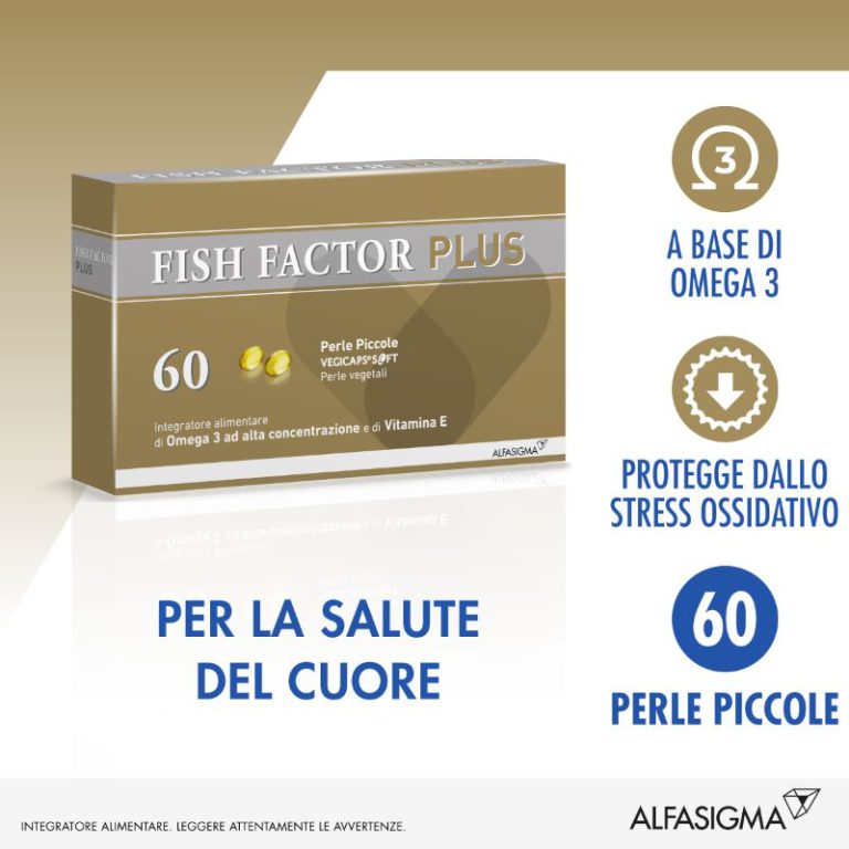 Fish Factor Plus - Integratore a base di Omega 3 - 60 perle Piccole