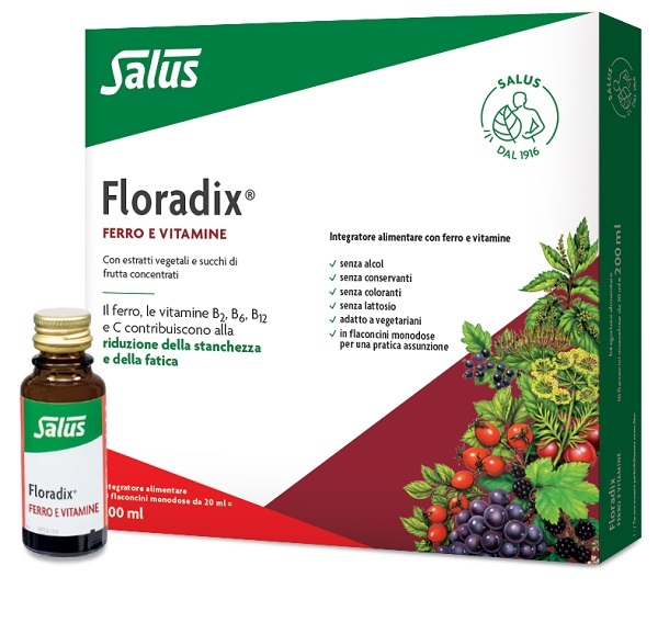 Floradix - Integratore di Ferro e Vitamine - 10 Fiale Monodose