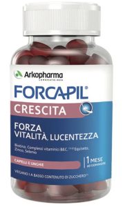 Forcapil rimedio naturale ricrescita dei capelli con biotina 60 gomme masticabili