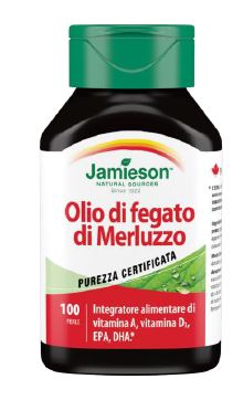 Jamieson Olio di Fegato di Merluzzo Integratore Omega 3 100 Perle