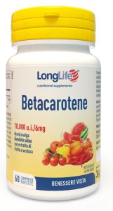 LongLife Betacarotene 10.000 U.I. - Integratore per il Benessere della Vista - 60 Compresse