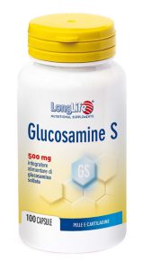 LongLife Gucosamine S - Integratore per il Benessere di Pelle e Cartilagine - 100 Capsule