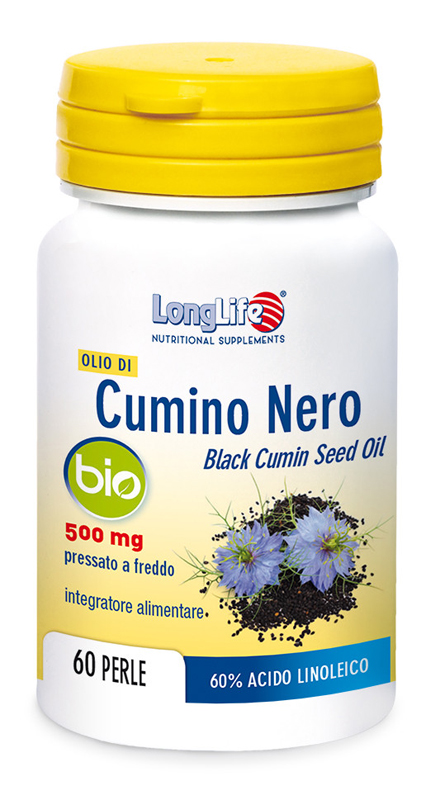 LongLife Olio di Cumino Nero Bio - Integratore per il Cuore e la Circolazione - 60 Perle