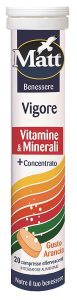 Matt benessere vigore vitamine & minerali 20 compresse effervescenti gusto arancia