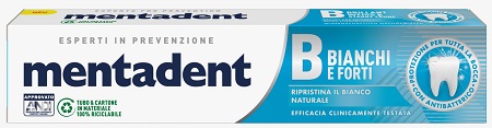 Mentadent Dentifricio Denti Bianchi E Forti - Dentifricio antitartaro e protettivo del bianco naturale - 75 ml