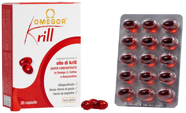 Omegor Krill - Integratore di Omega 3 per la Funzionalità Cardiovascolare - 30 Capsule Molli