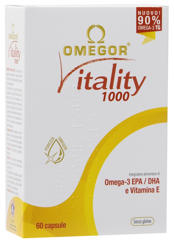 Omegor Vitality 1000 - Integratore Omega 3 per il Benessere Cardiovascolare - 60 Capsule Molli