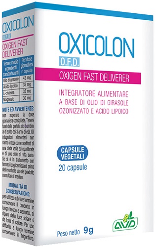 Oxicolon Oxigen Fast Deliverer - Integratore per l'Eliminazione dei Gas Intestinali - 20 Capsule