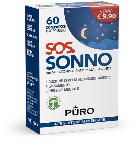 Puro sos sonno 60 compresse orosolubili