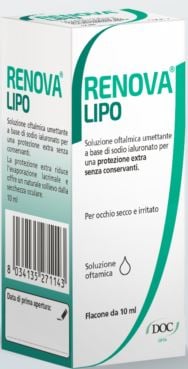 Renova collirio sostituto lacrimale a base di acido ialuronico 0,4% e lipidi flacone da 10 ml senza conservanti