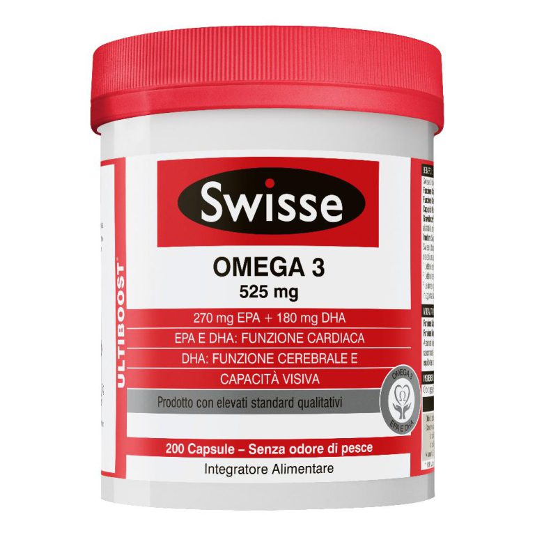 Swisse: integratore per colesterolo con omega 3 olio di pesce 200 capsule