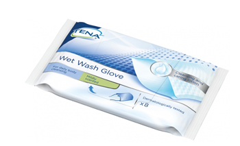 Tena wet wash glove guanto detergente umidificato 8 pezzi