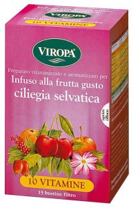 Viropa-10 Vitamine Vitamintee Ciliegia Selvatica Infuso Alla Frutta Con Vitamine 15 Bustine