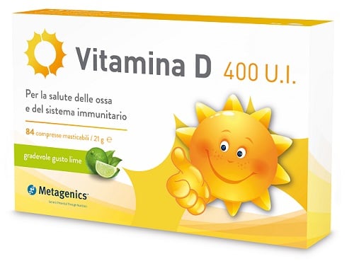 Vitamina d 400 ui 84 compresse masticabili gusto lime