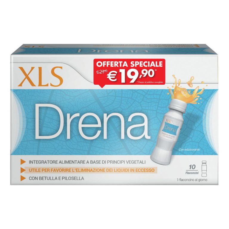 XLS Drena Integratore Drenante 10 flaconcini da 70 ml Taglio Prezzo