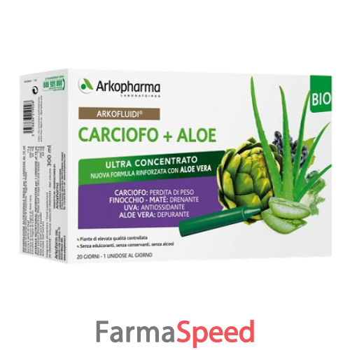 arkofluidi carciofo+aloe vera 20 flaconcini 200 g