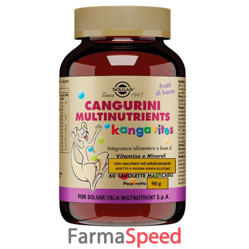 cangurini multinutrients frutti bosco solgar 60 tavolette masticabili