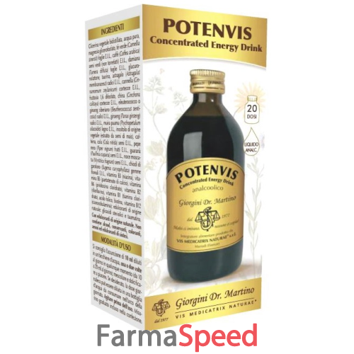 potenvis concentrated energy drink liquido analcolico 200 ml